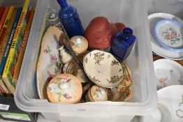 A selection of ceramics glass and decorations including Royal Doulton bowl