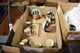 A selection of character jugs including Royal DOulton