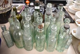 Early 20th century advertising bottles including Ratcliffe Bolton, Hobson Haywood, Waterfoot etc