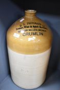 A large early 20th Century stoneware flagon, marked DF Pritchard Ltd Brewers,wine and spirit