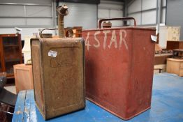 Two 20th century fuel or oil cans