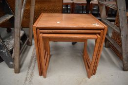 A stylised teak nest of tables, probably G plan