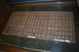 A 20th century block printers tray in beech wood