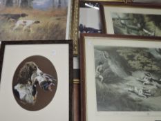 Josephine Copley, (20th century), after, a print, gundog, oval, dated (19)86, 25 x 20cm, mounted