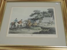 (20th century), re-prints, after, 19th century Chasse Au Renard, fox hunting, 34 x 45cm, mounted