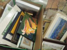 David Nowell, (20th century), an acrylic painting, Lily, signed, 30 x 23cm, and a selection of