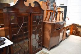 A 19th Century mahogany secretaire with bookcase over