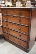 A Victorian mahogany chest of two over four drawers