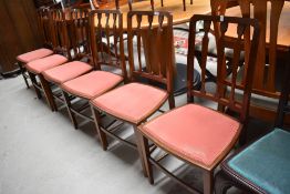 A set of six early 20th Century stained frame salon or dining chairs
