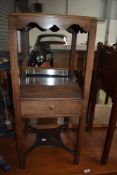 A 19th Century mahogany night stand with drawer to underier