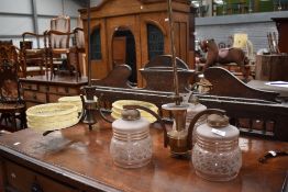 Two vintage glass ceiling light fittings