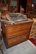 A Late Victorian dressing table set having chest of three doors AF