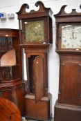 A mahogany cased long case clock, having brass dial, named W Shakeshaft , Preston
