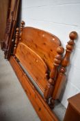 A modern pine double bed frame (no base)