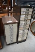 Two filing drawer cabinets , including Bisley