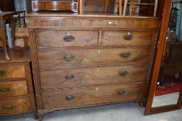 A Regency revival chest of two over three drawers, condition poor