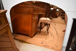 A vintage peach glass mirror back