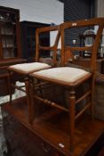 A pair of Victorian stained frame bedroom chairs
