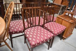 A set of five (four plus one) George III style dining chairs