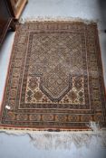 A fine silk fireside or wall rug