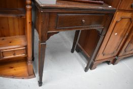 A Singer sewing machine integral table
