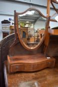 An Edwardian mahogany toilet mirror having drawer base