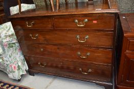 A Georgian revival mahogany chest of two over three bedroom drawers having brass drop handles