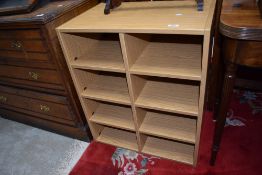 A 20th century modern laminated wood shelf unit