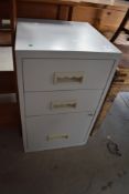 A modern three drawer filing cabinet