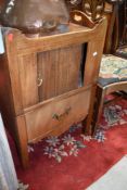 A 19th Century bleached mahogany night stand having pull out drawer potty base