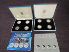 A Royal Mint United Kingdom 2003 Silver Proof Pattern Four £1 Coin Collection (bridges) and a