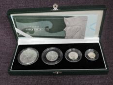 A Royal Mint United Kingdom Britannia Collection 2005 Silver Proof 4 Coin Set, £2, £1, 50p & 20p