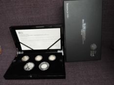 A Royal Mint 2020 United Kingdom Silver Proof Piedfort Commemorative Coin Set, five coins no 243/300