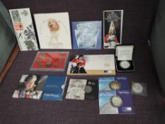 A collection of Royal Mint Coins and Sets including £2 Britannia 2000 x2, Silver Britannia 1999,