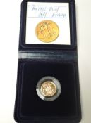 A Royal Mint 1982 Proof Gold Half Sovereign with box & certificate