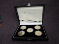 A Royal Mint 2006 United Kingdom Britannia £2 1oz fine silver Golden Silhouette 5 Coin Set in case