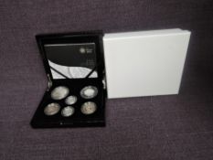 A Royal Mint 2011 United Kingdom Silver Proof Coin Set, 6 coins, 50p-£5, limited to 1500 in case