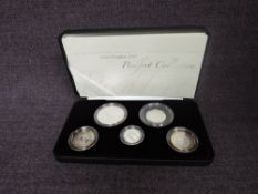 A Royal Mint 2007 United Kingdom Silver Piedfort Coin Set, five coins, maximum of 3000 in case