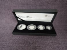 A Royal Mint United Kingdom 2008 Britannia 4 Coin Silver Proof Set, with case and certificate