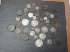 A collection of GB Coins, Queen Victoria and earlier including bronze, copper and silver, farthing