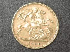 A United Kingdom Queen Victoria 1898 Gold Half Sovereign, Royal Mint