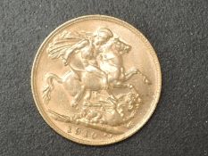 A Edward VII 1910 Gold Sovereign, Royal Mint
