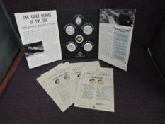 A Merchant Navy WW2 Six Coin Set, The Battle of the Atlantic 1939-1945, five silver coins and a