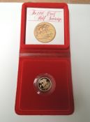 A Royal Mint 1980 Proof Gold Half Sovereign with box & certificate