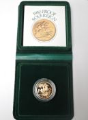A Royal Mint 1980 Proof Gold Sovereign with box & certificate