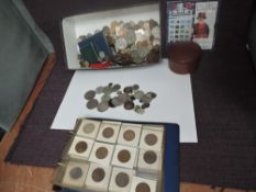 A collection of GB & World Coins and a small collection of Banknotes, including four Queen