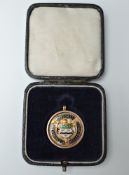 A 9ct Gold Blackburn & District Football Combination Medal with enamel on front, reverse 2nd Div