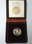 A Royal Mint 1981 Proof Gold Sovereign with box & certificate
