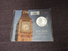 A Royal Mint Silver Proof £100 Fine Silver Coin, Big Ben The Heart of the Nation, in presentation