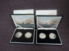 A Royal Mint United Kingdom 2005 Nelson Trafalgar Silver Proof Commemorative Crown Set and a Royal